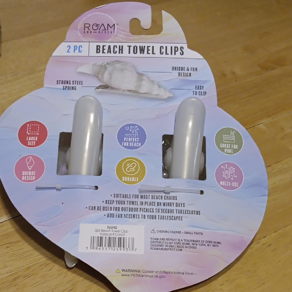 ROAM Cactus Or Seashell Towel Clips Set - Picture 4 of 5